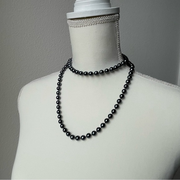 CAROLEE | Metallic Bead Hematite Color 36"-38" Gold Tone Chain Necklace | VTG - Picture 4 of 9